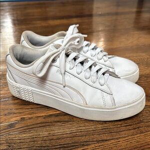 Puma Platform White Casual Sneakers Size 9